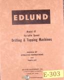 Edlund-Edlund 4F, Drilling and Tapping Machine, Operations and Parts List Manual-4F-01